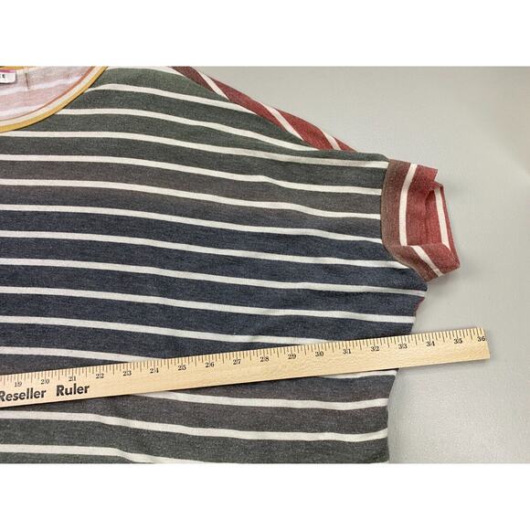 Andree by Unit Sweater Womens Large Striped Dolman Sleeve Boxy Oversized Soft - Picture 7 of 11